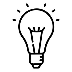 Poster - Creative Lightbulb Outline Icon in Black Vector design on transparent background