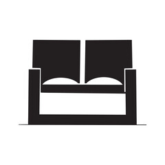 Fototapete - Sofa icon vector.black sofa sign and symbol. furniture icon.continuous line drawing