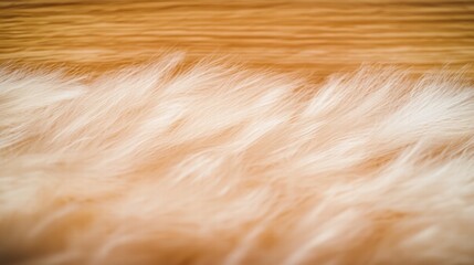 Aufkleber - Delicate white feather gracefully resting on a wooden table evoking a sense of peacefulness