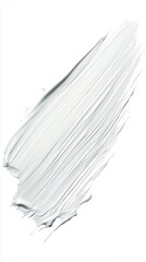 Aufkleber - Abstract Impressionistic Paint Texture of Smooth Silver Acrylic Swirls on Clean White Canvas Surface