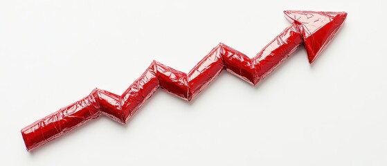 Poster - Ascending Red Arrow Represents Business Growth and Financial Success with Positive Market Trend Optimism