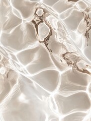 Poster - Reflective water surface displaying caustics and rippling shadows creating a bright and serene background