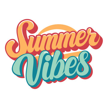 Elegant Summer Vibes Typography with Sunset and Tree for T-Shirts