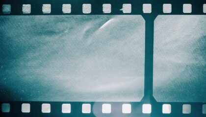 Wall Mural - vintage teal scratched film strip texture background for web design, print layouts, branding materials, and retro inspired graphic projects

