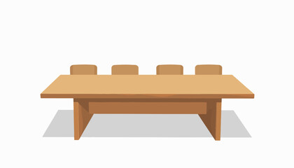 Poster - Minimalist boardroom table with chairs, professional simplicity
