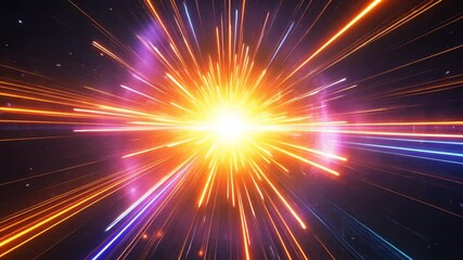 Wall Mural - Explosive Burst of Light and Color in Cosmic Digital Art Design