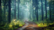 © Fightstar - Forest path winding through lush greenery and misty atmosphere