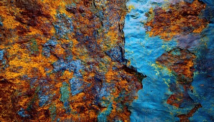 Leinwandbilder - vibrant rust and turquoise textured metal surface for abstract backgrounds, web design, print media, and branding graphics resource

