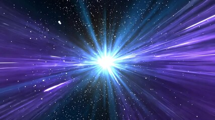 Wall Mural - cosmic explosion of stars and light in vibrant purple and blue hues