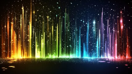 Poster - Blurred vibrant rainbow color background with smooth gradient transitions