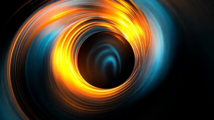 Wall Mural - Abstract Spiral Light Effect in Vivid Blue and Orange Swirls