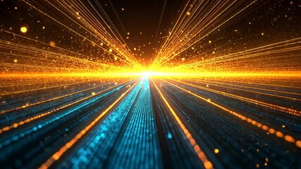 Wall Mural - Abstract Futuristic Background with Colorful Light Burst and Motion