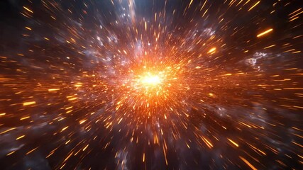 Wall Mural - explosion of colorful light and energy in deep space background