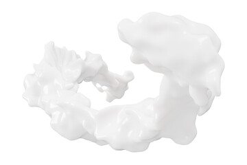Fototapete - smooth, flowing form in white appears as if molded from soft plastic, creating a sense of movement and organic shape. Piece stands out against a plain background, emphasizing its design. 3d render