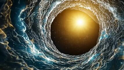 Wall Mural - cosmic vortex with bright star and swirling celestial elements