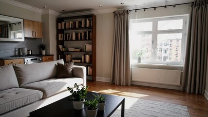 Poster - Cozy Apartment with Tranquil Interior Design and Simple Decor