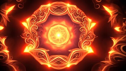 Poster - Fiery Floral Flourishes A Kaleidoscope of Swirling Embers and Glowing Petals