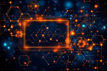 Poster - Abstract digital network frame