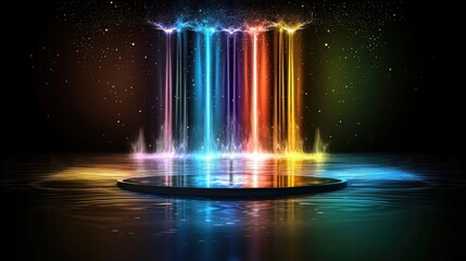 Poster - Vivid abstract rainbow gradient background with smooth transitions and flowing hues