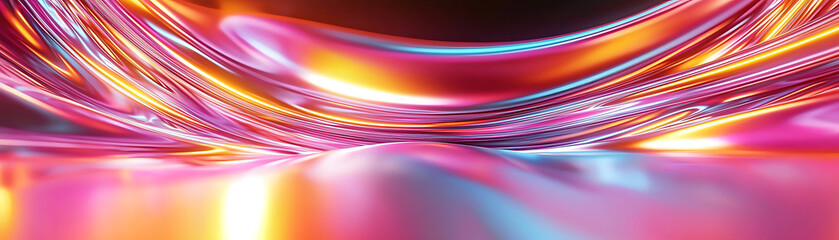 Poster - Abstract light waves digital space graphic art vibrant colors close-up modern aesthetics for visual impact