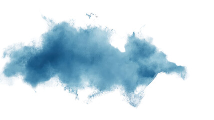 Poster - Abstract watercolor cloud in blue tones, creating a serene and calming atmosphere ideal for background or artistic design projects.