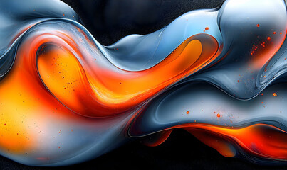 Poster - Abstract fluid shapes with dynamic colors