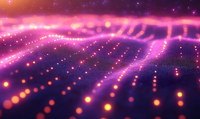 Poster - Abstract glowing digital network visualization
