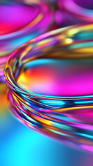 Poster - Colorful abstract swirls digital art vibrant patterns creative design close-up modern aesthetic