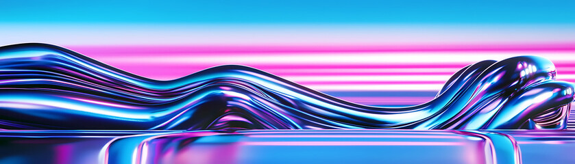 Poster - Dynamic flowing abstract art digital space graphic design futuristic environment aerial view fluid concepts