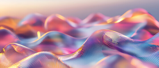 Poster - Dynamic colorful waves abstract art digital creation creative environment close-up view visual concept