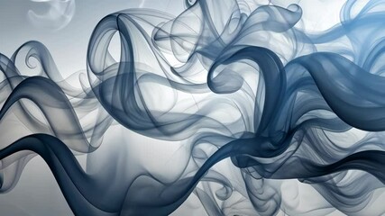 Poster - Dark and Light Smoke Tendrils Dance in a Dreamlike Swirl of Abstract Motion