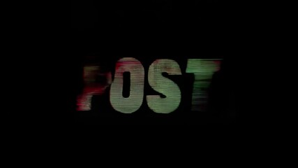 Poster - Abstract digital art featuring textured distorted letters with a dark background, creating a mysterious and intriguing atmosphere