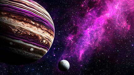 Wall Mural - cosmic exploration of jupiter and distant celestial bodies in space