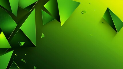 Poster - Vivid bright green geometric shapes creating a dynamic modern abstract vector background with sharp angles, bold lines, stylish minimalist patterns, futuristic elements, energetic visual composition