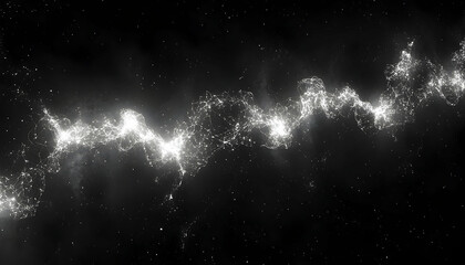 Poster - Abstract white particles flowing design