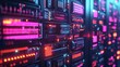 © ayu sulistyaningtyas - Futuristic Server Room: Neon Lights Illuminate Advanced Technology