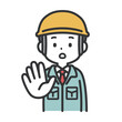 © hamo - STOPポーズをする作業員の男性