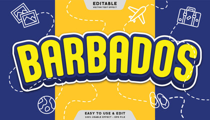 Poster - barbados editable text effect with modern and simple style
