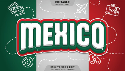 Poster - mexico editable text effect with modern and simple style