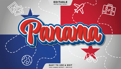 Poster - panama editable text effect with modern and simple style