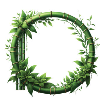 A green bamboo frame illustration