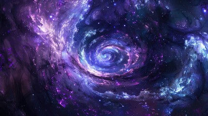 Poster - Galaxy scene of vibrant planet inside outer space orbit with vividness of light from nebula or star. Universe scenery with various celestial object of cosmos perfect for astronomy background. AIG61.