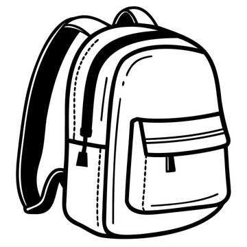 Minimalist School bag Vector Icon on Transparent Background