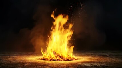 Aufkleber - Burning Embers A Captivating Display of Intense Heat and Flickering Flames