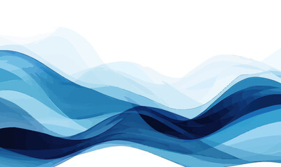 Poster - Elegant Abstract Blue Wave Art in Minimalist SVG Vector Style for Modern Design