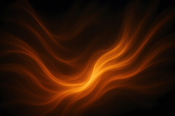 Poster - Glowing Abstract Energy: A vibrant, flowing display of warm, golden energy dances against a dark backdrop, exuding power, motion, and mesmerizing light.