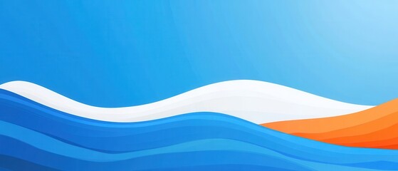 Wall Mural - abstract blue and orange wavy background with white curve, modern design for presentation template o