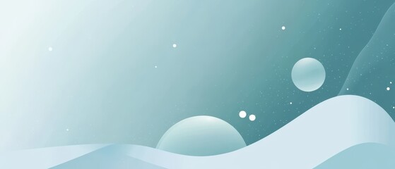 Wall Mural - abstract teal background with geometric shapes and snow drifts concept of winter, space, and minimal