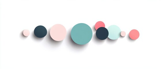 Wall Mural - minimalist pastel circles arrangement on white background with soft shadows concept of modern design