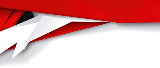 Wall Mural - Abstract red and white geometric background with sharp edges and dynamic shapes for modern design and creative concepts